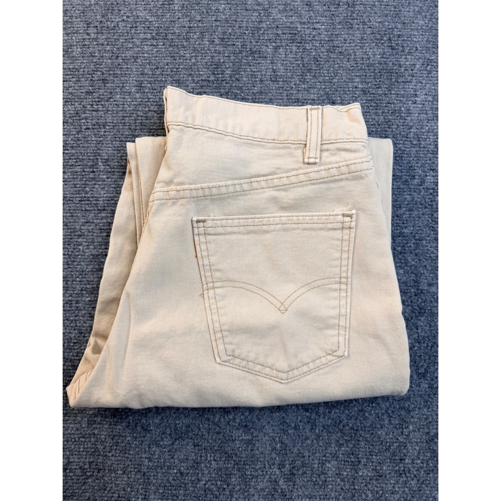 Vintage Levis 550 Jeans Mens 33x32 Tan Beige Cotton Relaxed Fit USA Made 90s Y2K